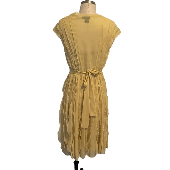 DKNY Yellow Chiffon Dress Size 4 - Picture 6 of 9